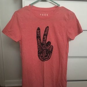 Coral Peace and Love TShirt